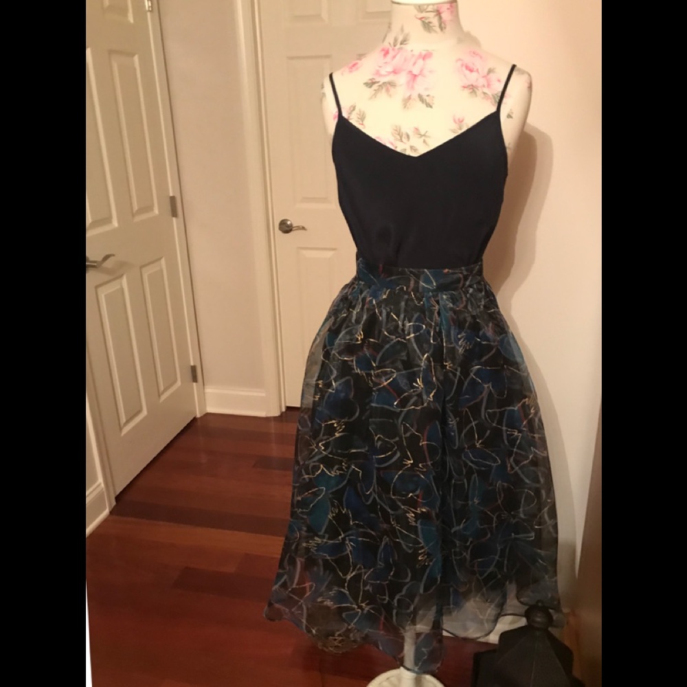 Full printed Anthropologie skirt w/ metallic print